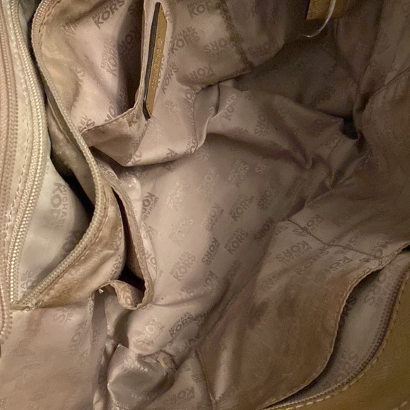 Michael Kors Camel Gold Chained Strap Shoulder Tote